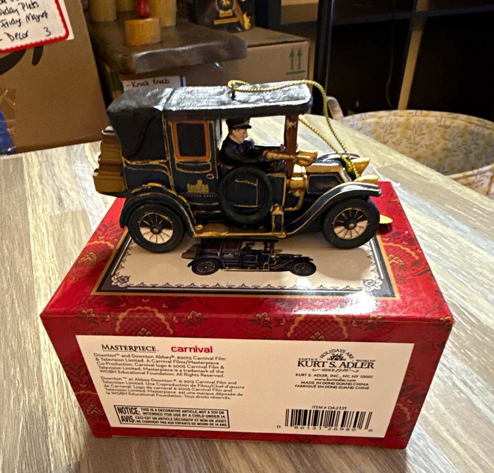 Kurt Adler Downton Abbey Car Christmas Ornament DA2131 2013 Blue Resin NEW